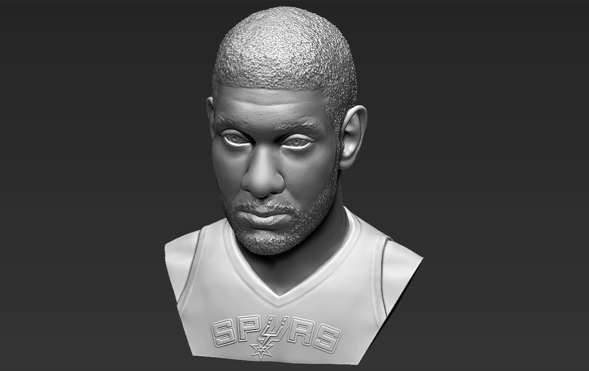 Tim Duncan bust 3D printing ready stl obj formats 3D print model_12