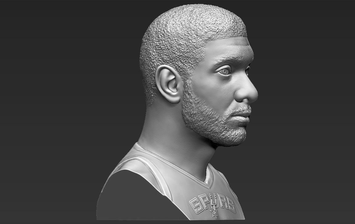 Tim Duncan bust 3D printing ready stl obj formats 3D print model_8