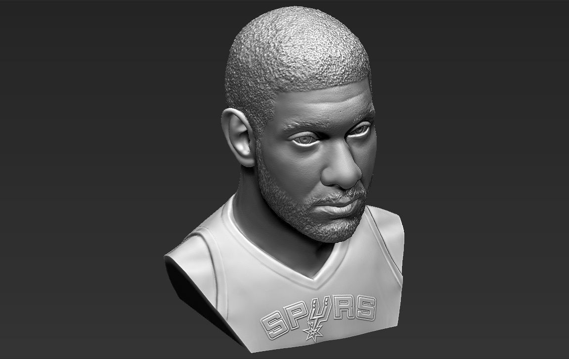 Tim Duncan bust 3D printing ready stl obj formats 3D print model_11