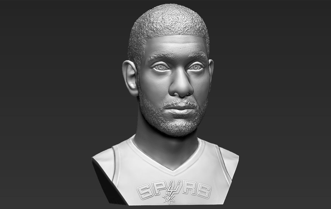 Tim Duncan bust 3D printing ready stl obj formats 3D print model_10