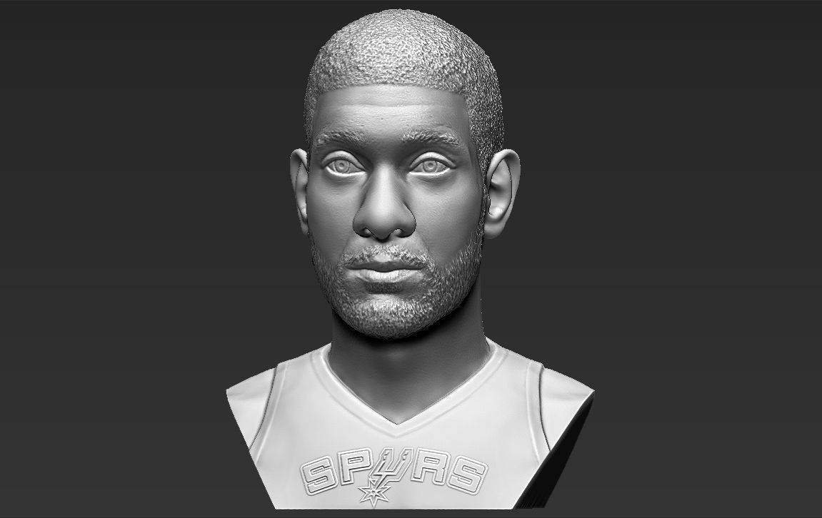 Tim Duncan bust 3D printing ready stl obj formats 3D print model_1