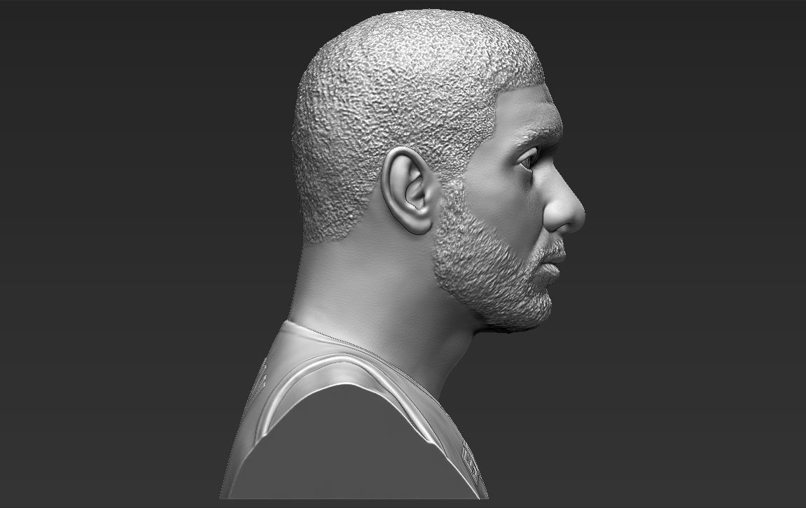 Tim Duncan bust 3D printing ready stl obj formats 3D print model_7