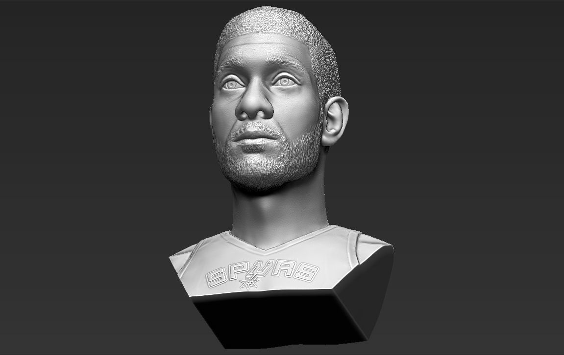 Tim Duncan bust 3D printing ready stl obj formats 3D print model_18