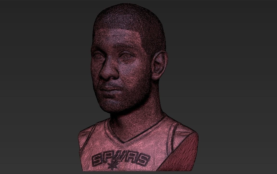Tim Duncan bust 3D printing ready stl obj formats 3D print model_23