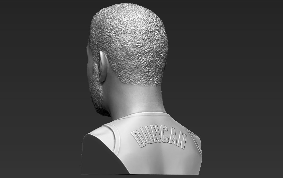 Tim Duncan bust 3D printing ready stl obj formats 3D print model_4