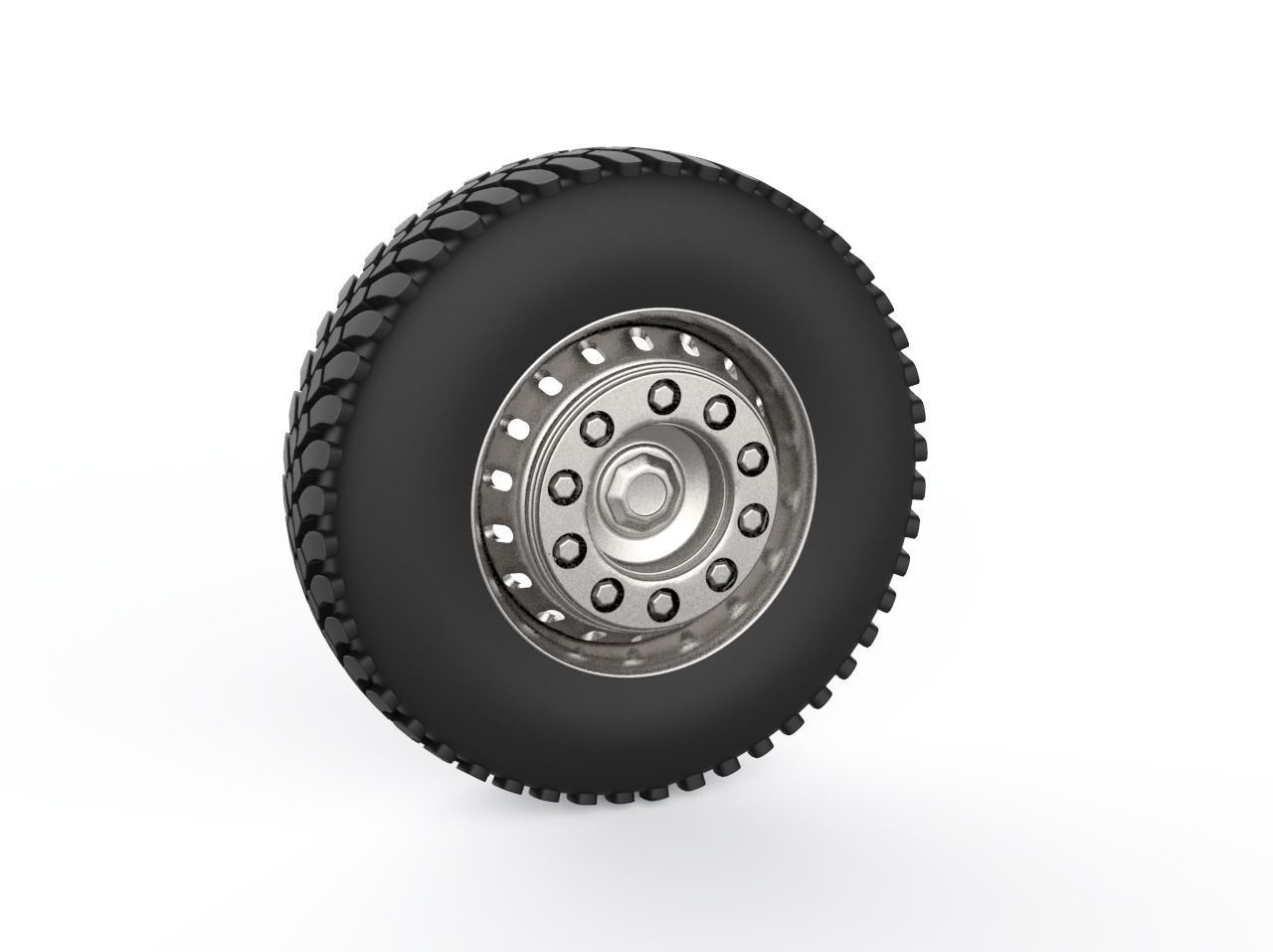 Truck wheels 3D model_1
