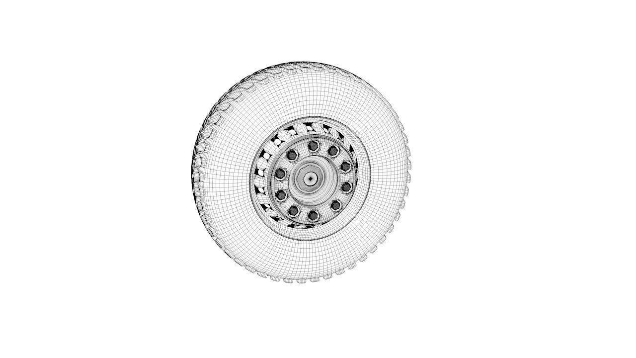 Truck wheels 3D model_9