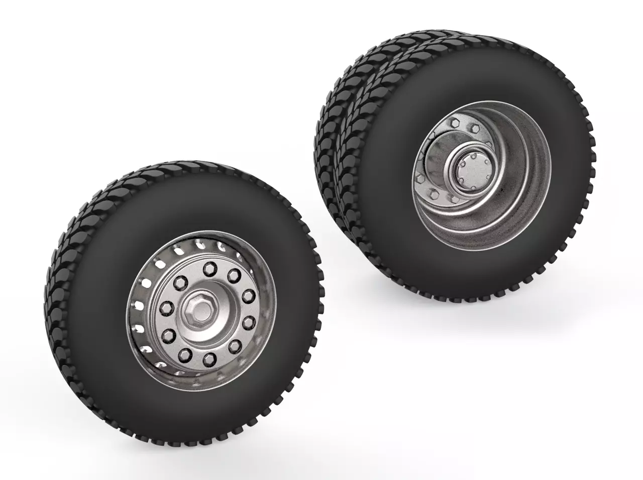 Truck wheels 3D model_0