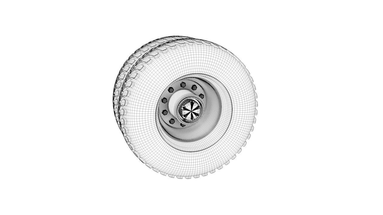 Truck wheels 3D model_8