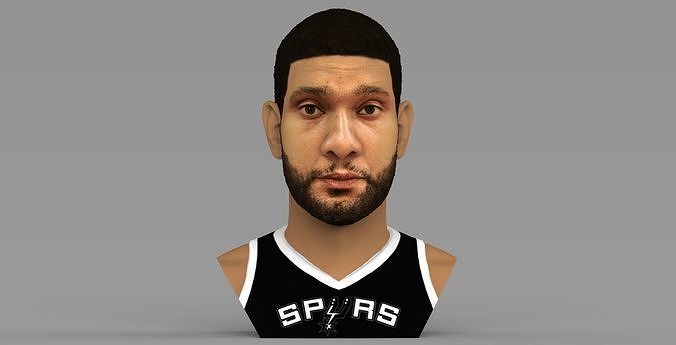 Tim Duncan bust ready for full color 3D printing 3D print model