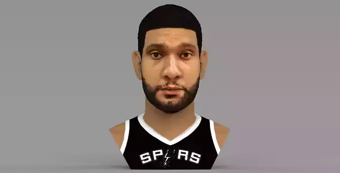 Tim Duncan bust ready for full color 3D printing 3D print model