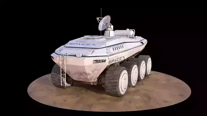 SpaceX Mars Rover  Low-poly 3D model
