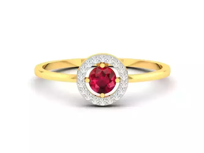 Women Ruby  Band Ring 3dm render detail