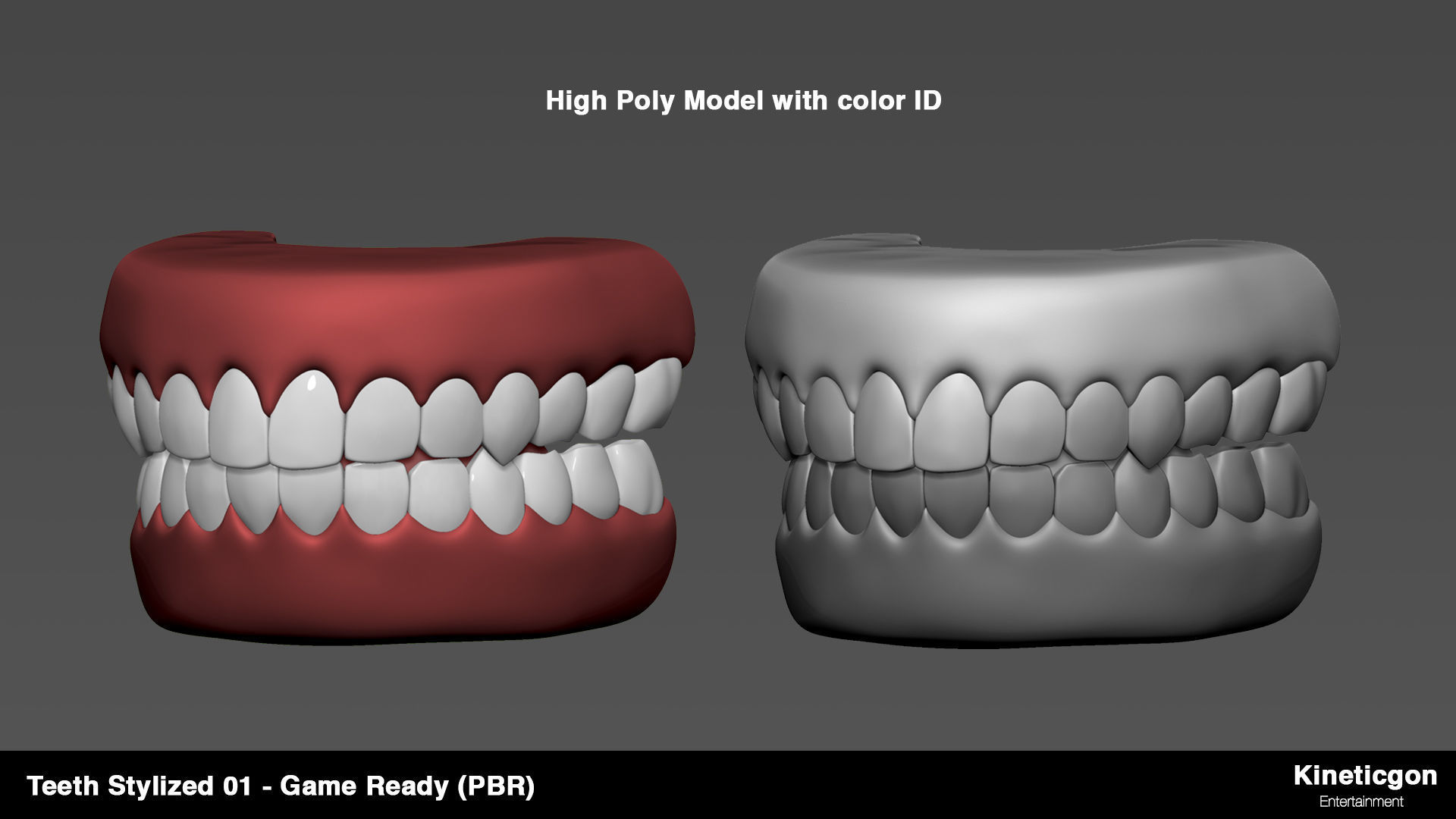 Teeth Stylized 01 - Game Ready PBR - Low-poly 3D model_2