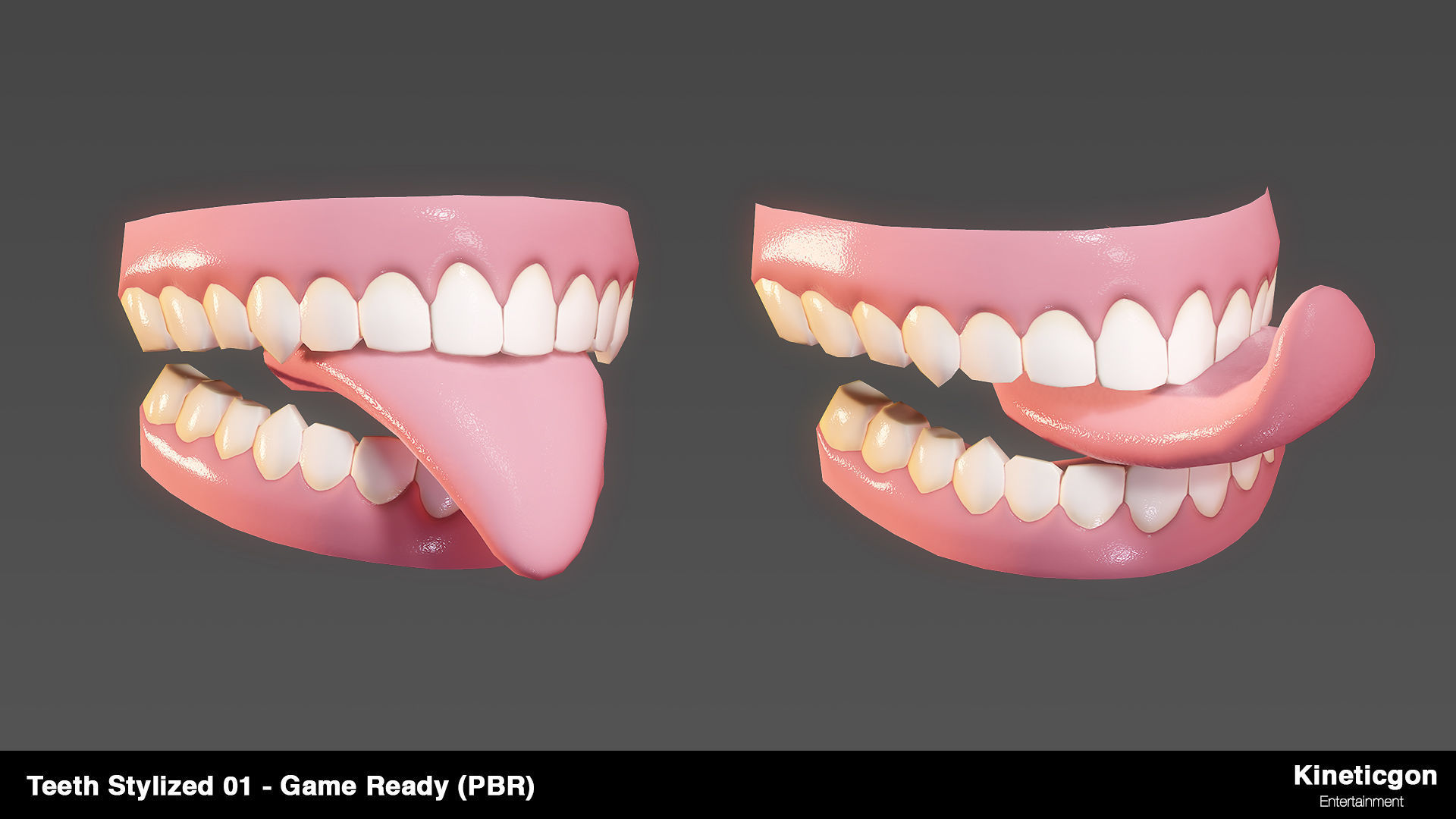 Teeth Stylized 01 - Game Ready PBR - Low-poly 3D model_4