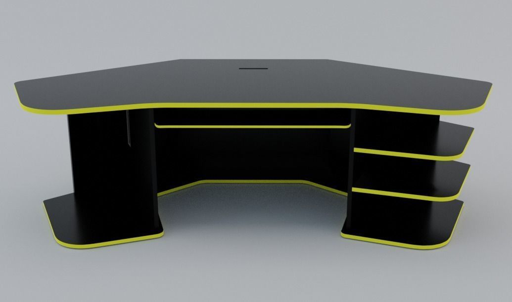 Eccentric Neon Gaming Desk Low poly PBR Low-poly 3D model_23