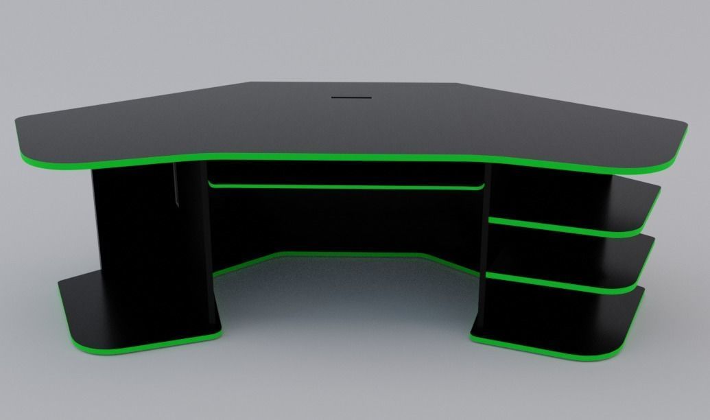 Eccentric Neon Gaming Desk Low poly PBR Low-poly 3D model_15