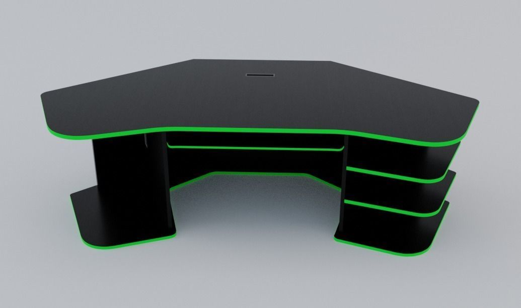 Eccentric Neon Gaming Desk Low poly PBR Low-poly 3D model_12