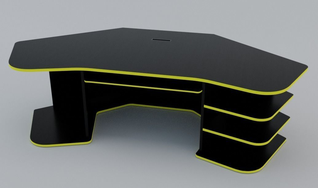 Eccentric Neon Gaming Desk Low poly PBR Low-poly 3D model_22