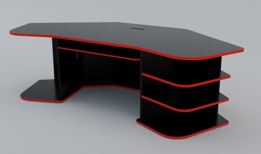 Eccentric Neon Gaming Desk Low poly PBR Low-poly 3D model_18