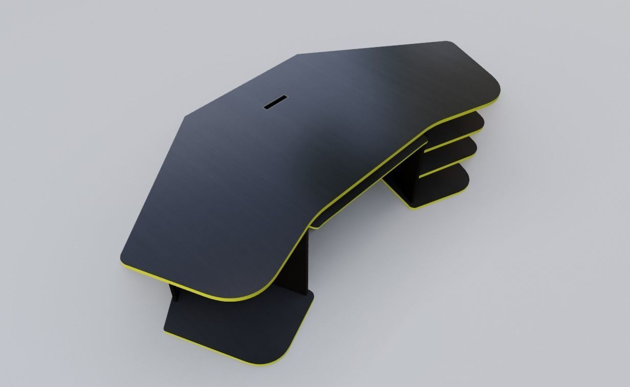 Eccentric Neon Gaming Desk Low poly PBR Low-poly 3D model_24