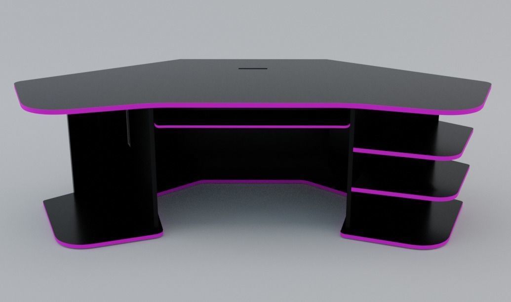 Eccentric Neon Gaming Desk Low poly PBR Low-poly 3D model_10
