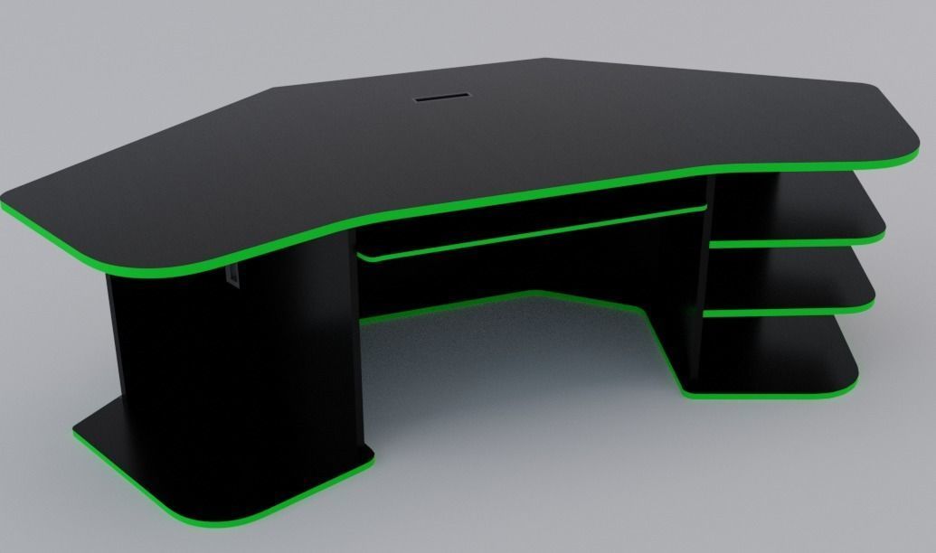 Eccentric Neon Gaming Desk Low poly PBR Low-poly 3D model_14