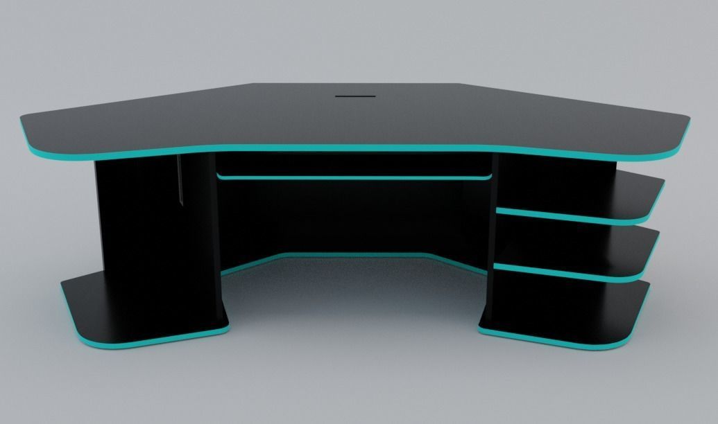 Eccentric Neon Gaming Desk Low poly PBR Low-poly 3D model_4
