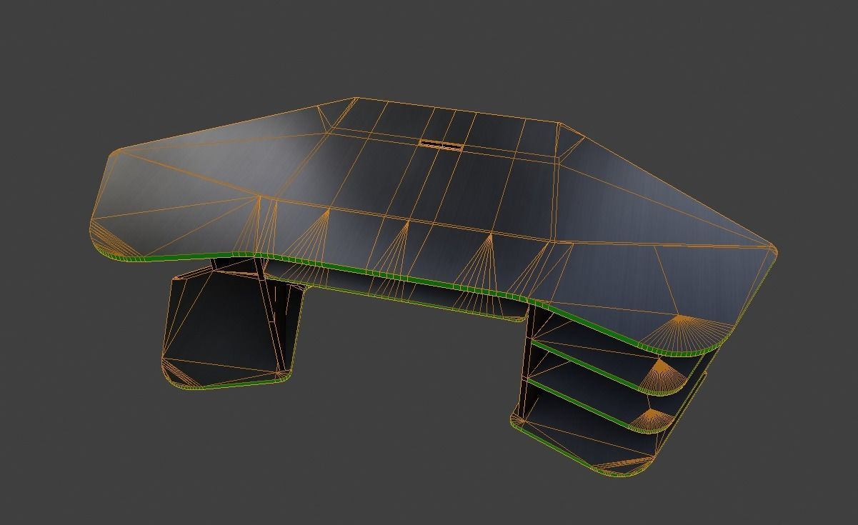 Eccentric Neon Gaming Desk Low poly PBR Low-poly 3D model_26