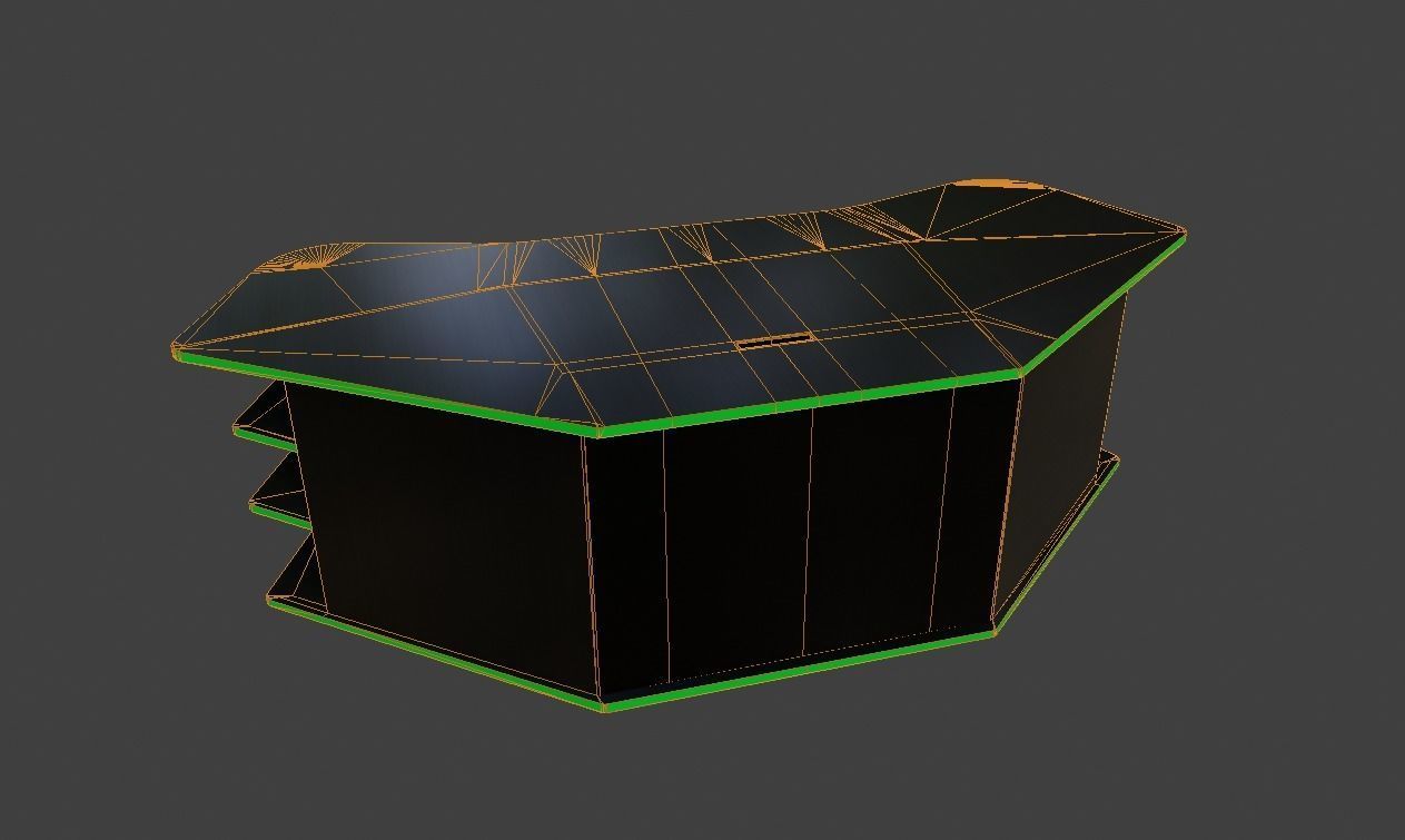 Eccentric Neon Gaming Desk Low poly PBR Low-poly 3D model_27