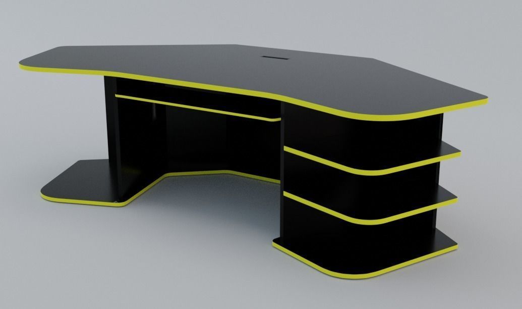 Eccentric Neon Gaming Desk Low poly PBR Low-poly 3D model_21