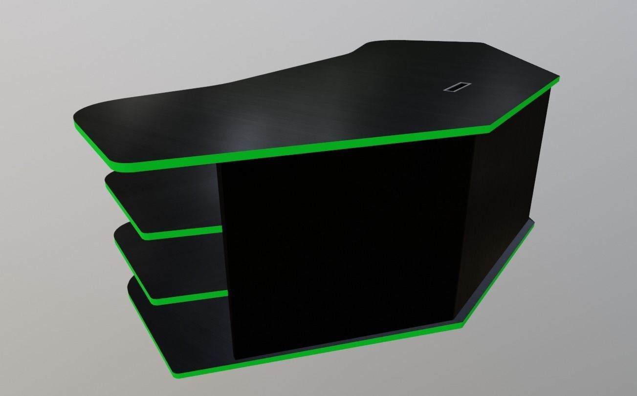 Eccentric Neon Gaming Desk Low poly PBR Low-poly 3D model_5