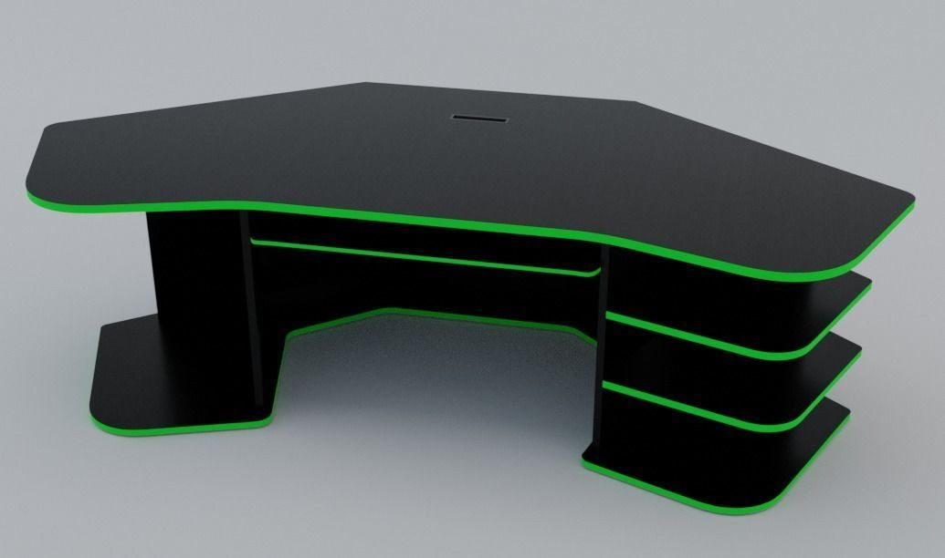 Eccentric Neon Gaming Desk Low poly PBR Low-poly 3D model_7