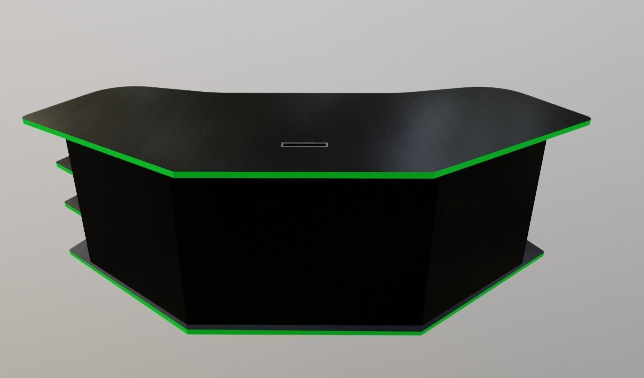 Eccentric Neon Gaming Desk Low poly PBR Low-poly 3D model_6