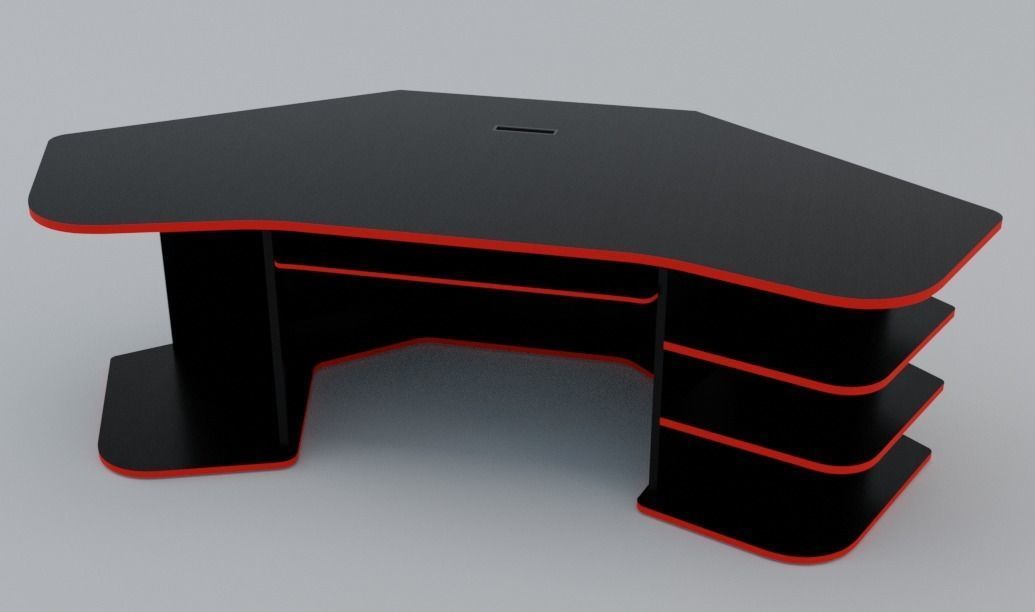 Eccentric Neon Gaming Desk Low poly PBR Low-poly 3D model_19