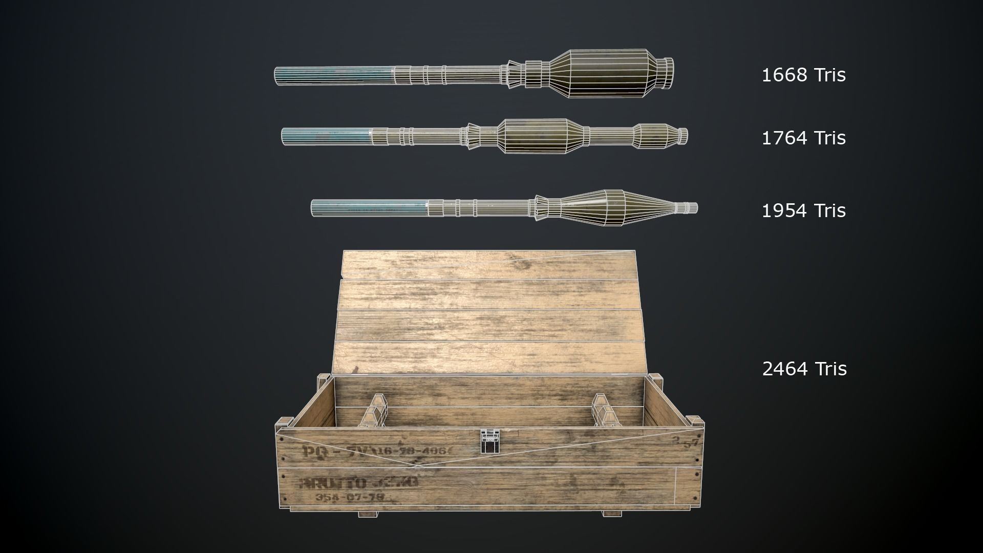 Military Crate with shots for RPG-7 Free low-poly 3D model_8