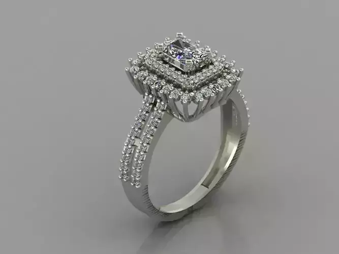 GC GOLD T87- Baguette ring Diamond gold 