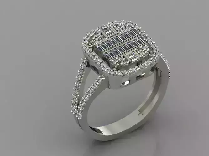 GC GOLD T89- Baguette ring  Diamond gold 