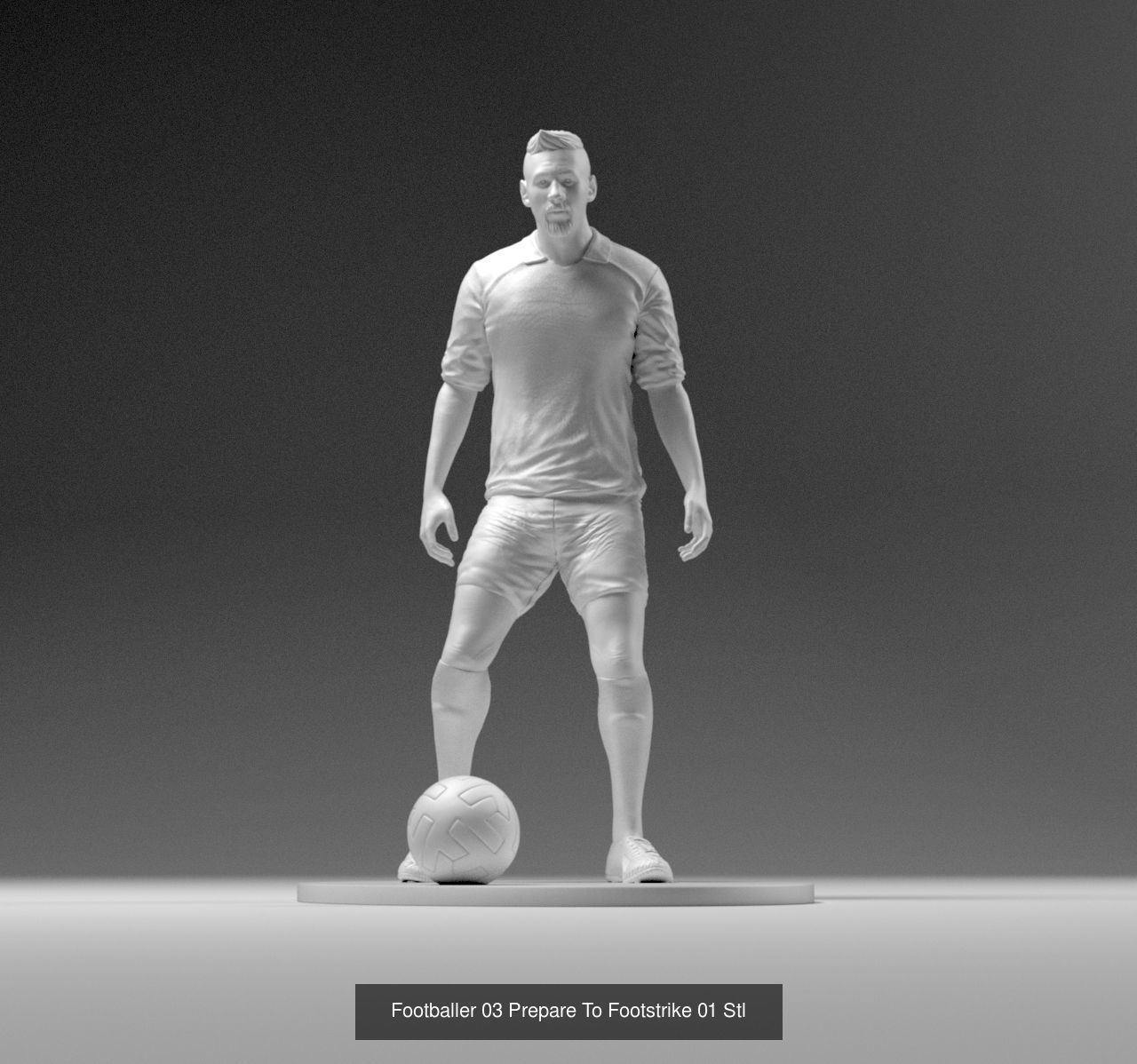 Footballer 03 Prepare To Footstrike 3 in 1 Pack 3D Model Collection_1