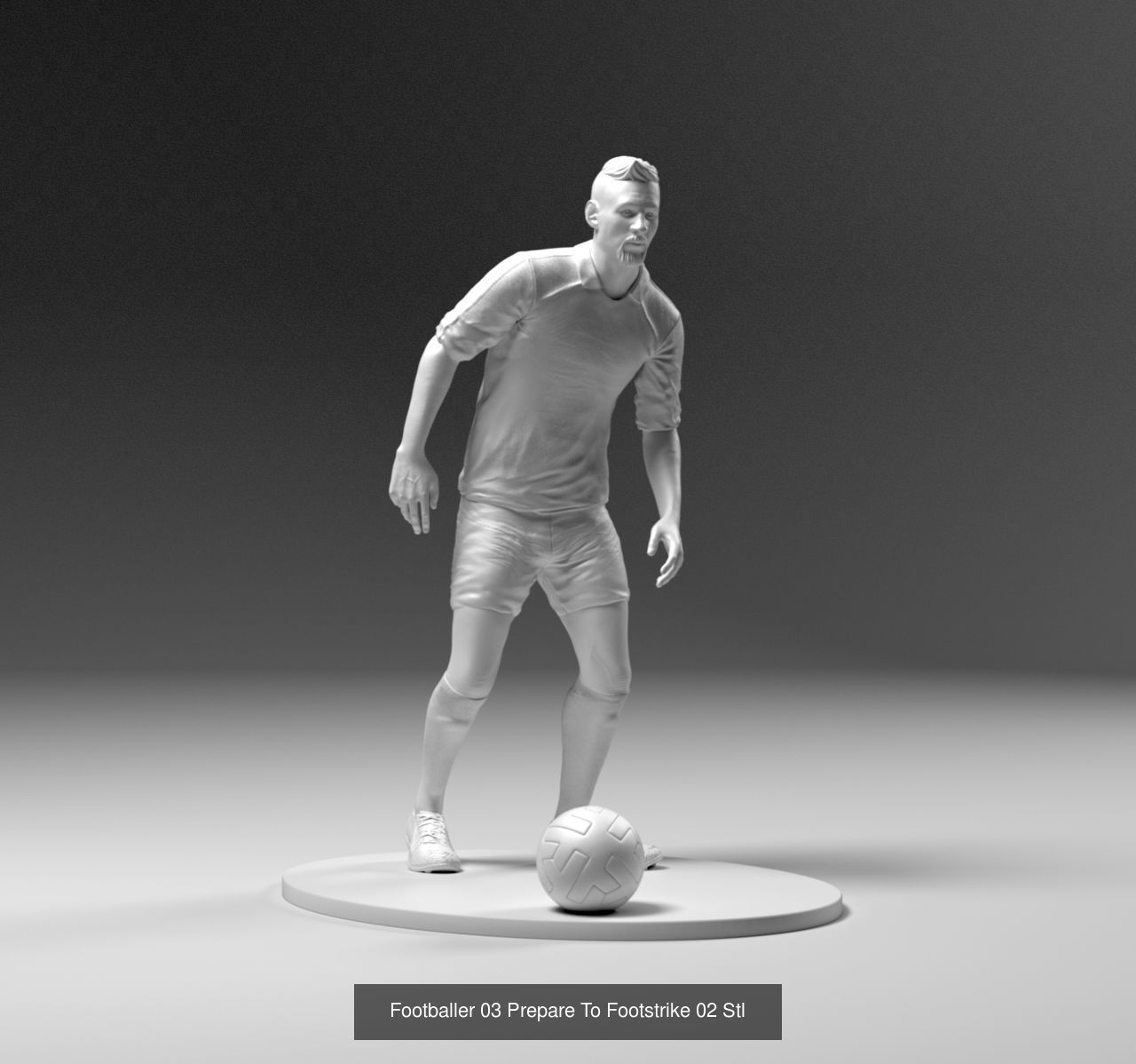 Footballer 03 Prepare To Footstrike 3 in 1 Pack 3D Model Collection_2