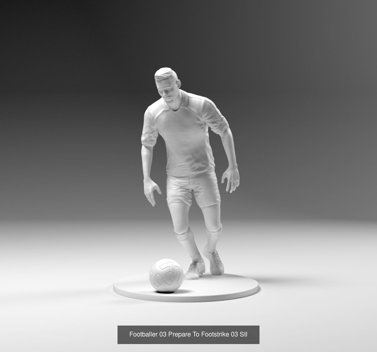 Footballer 03 Prepare To Footstrike 3 in 1 Pack 3D Model Collection_3