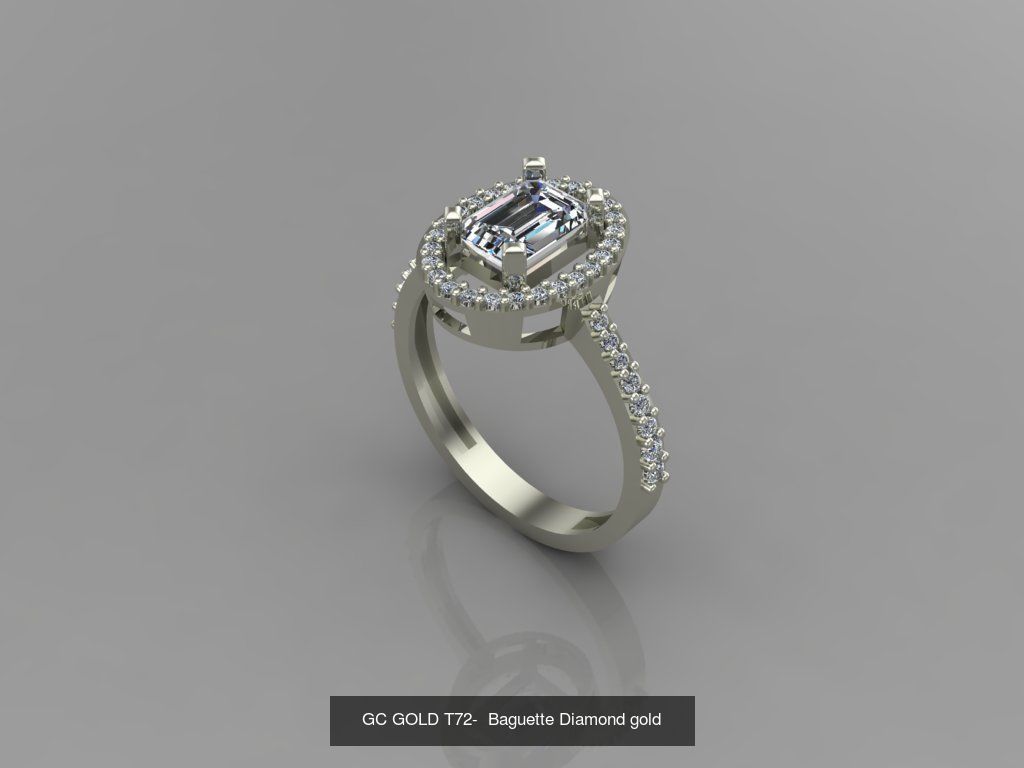 GC GOLD - Baguette Diamond gold  3D Model Collection_4