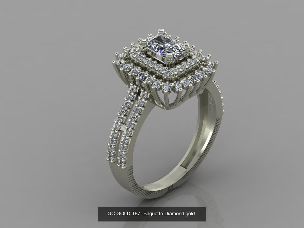 GC GOLD - Baguette Diamond gold  3D Model Collection_19