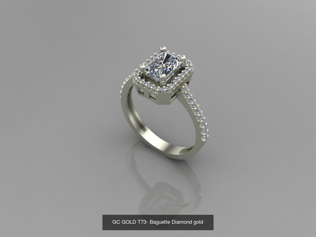GC GOLD - Baguette Diamond gold  3D Model Collection_5