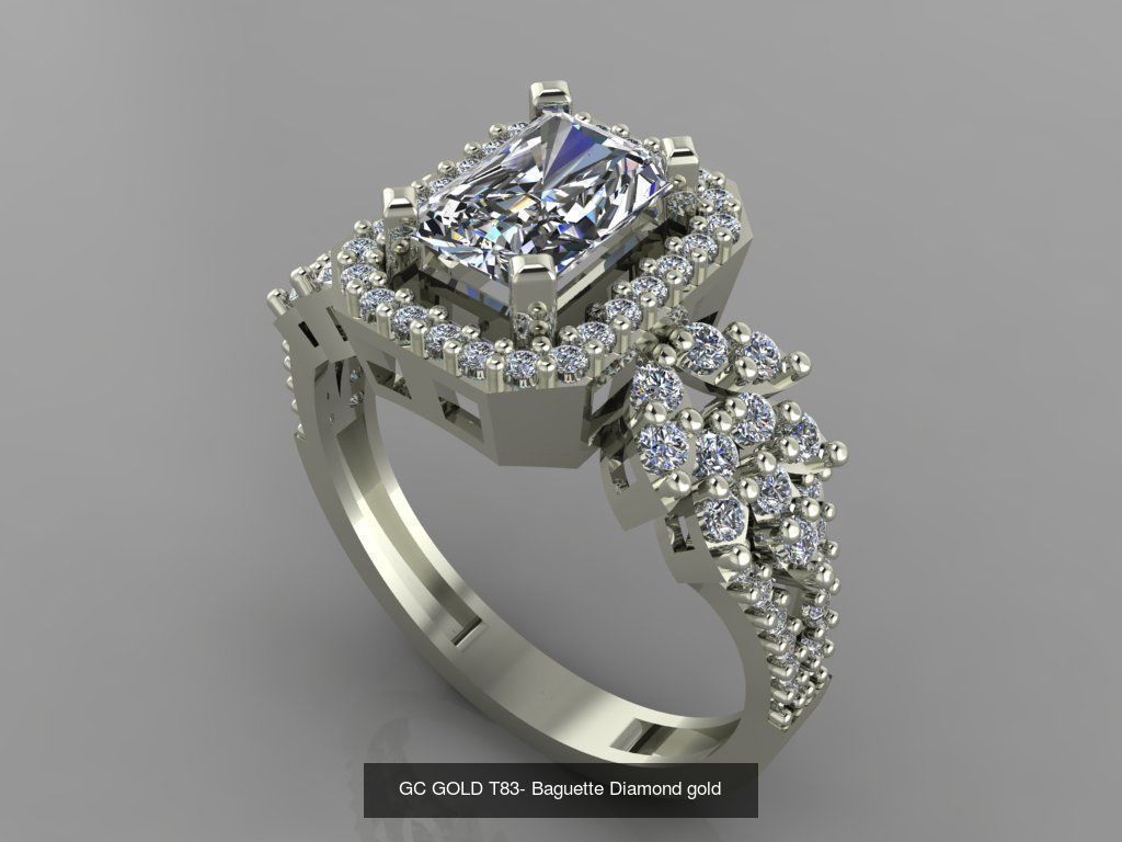 GC GOLD - Baguette Diamond gold  3D Model Collection_15