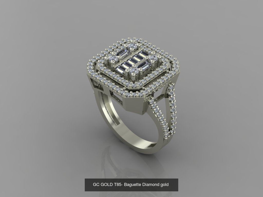 GC GOLD - Baguette Diamond gold  3D Model Collection_17