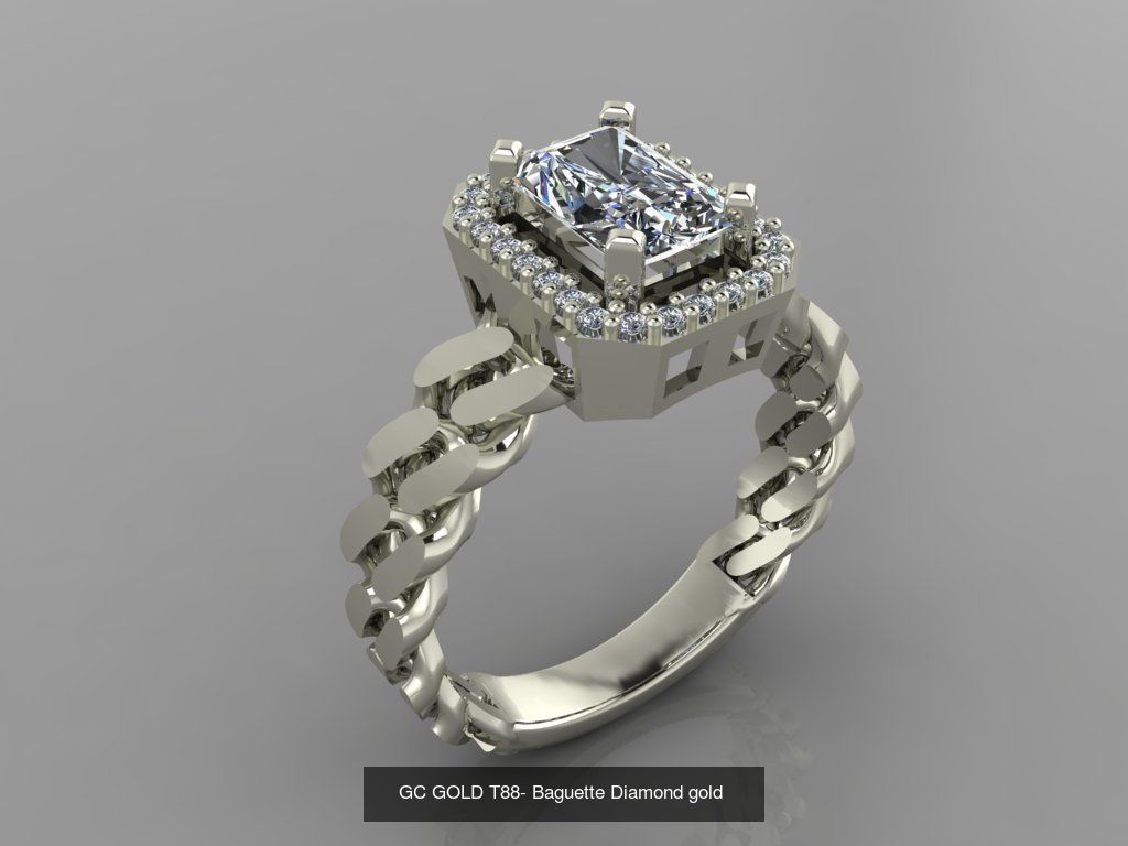 GC GOLD - Baguette Diamond gold  3D Model Collection_20