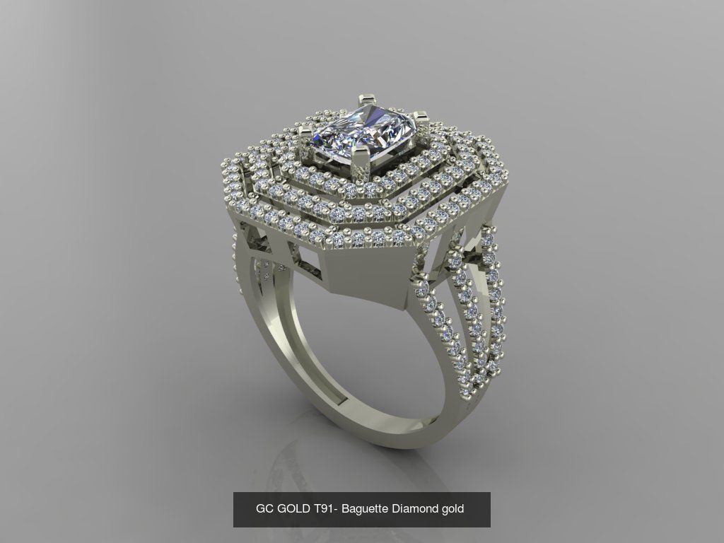 GC GOLD - Baguette Diamond gold  3D Model Collection_23