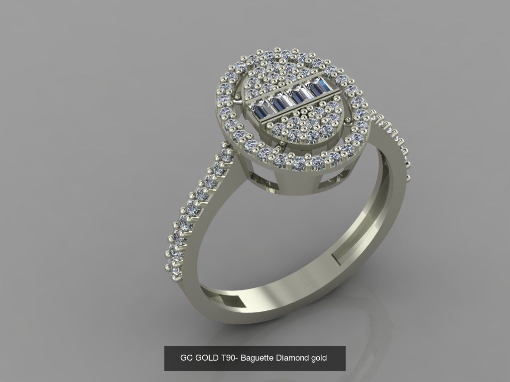 GC GOLD - Baguette Diamond gold  3D Model Collection_22