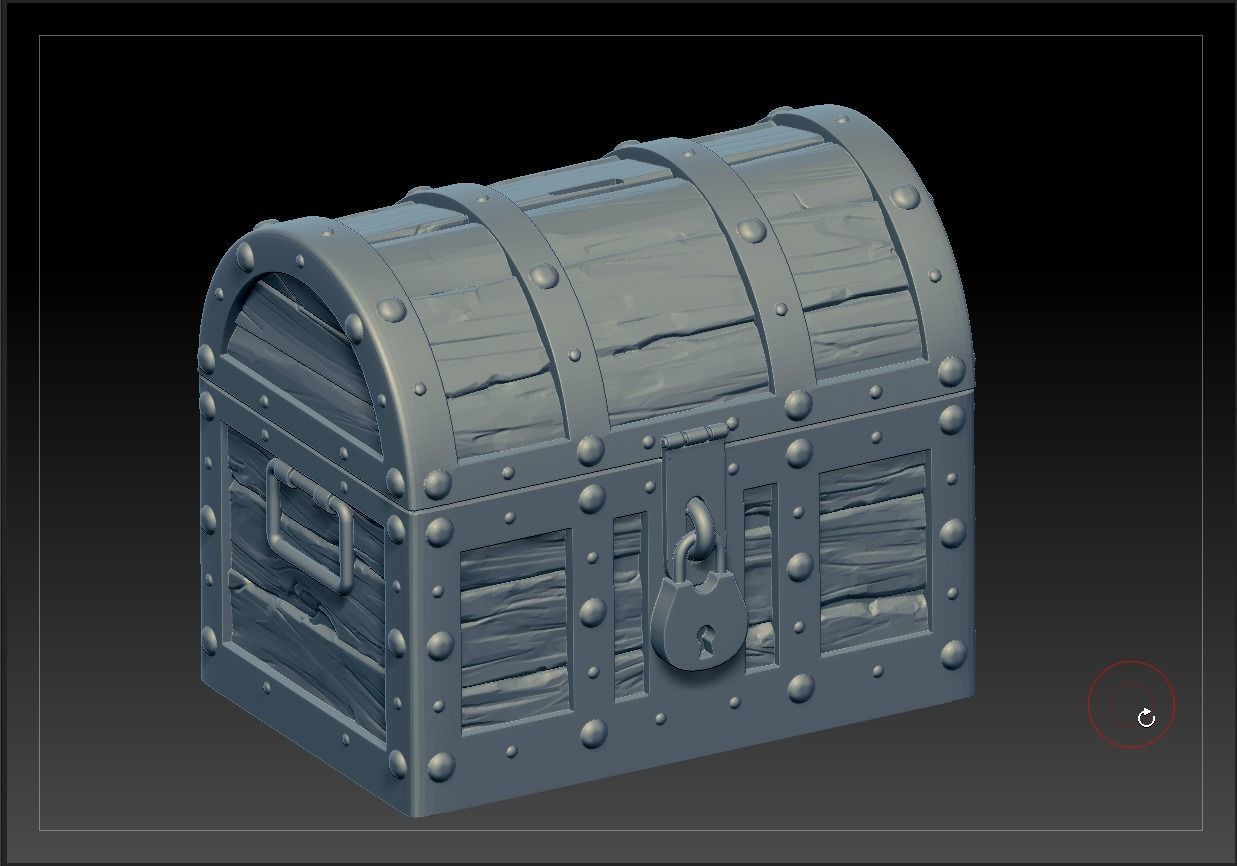 Chest treasure 3D print model_10
